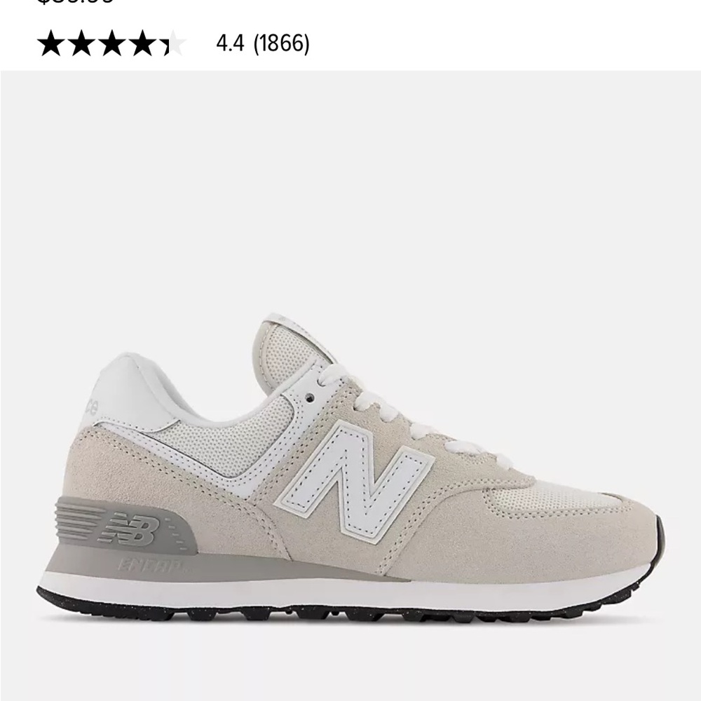 New Balance Light Gray and White Sneakers